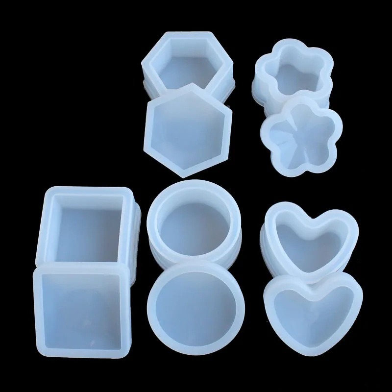 

Hot Storage Box Silicone Molds Crystal Gift Box Epoxy Resin Mold Heart Flower Box Mould for DIY Craft Jewelry Making Supplies