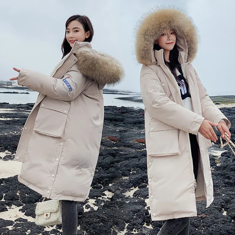 Повседневная теплая Модная длинная парка для женщин 2018 с длинным рукавом