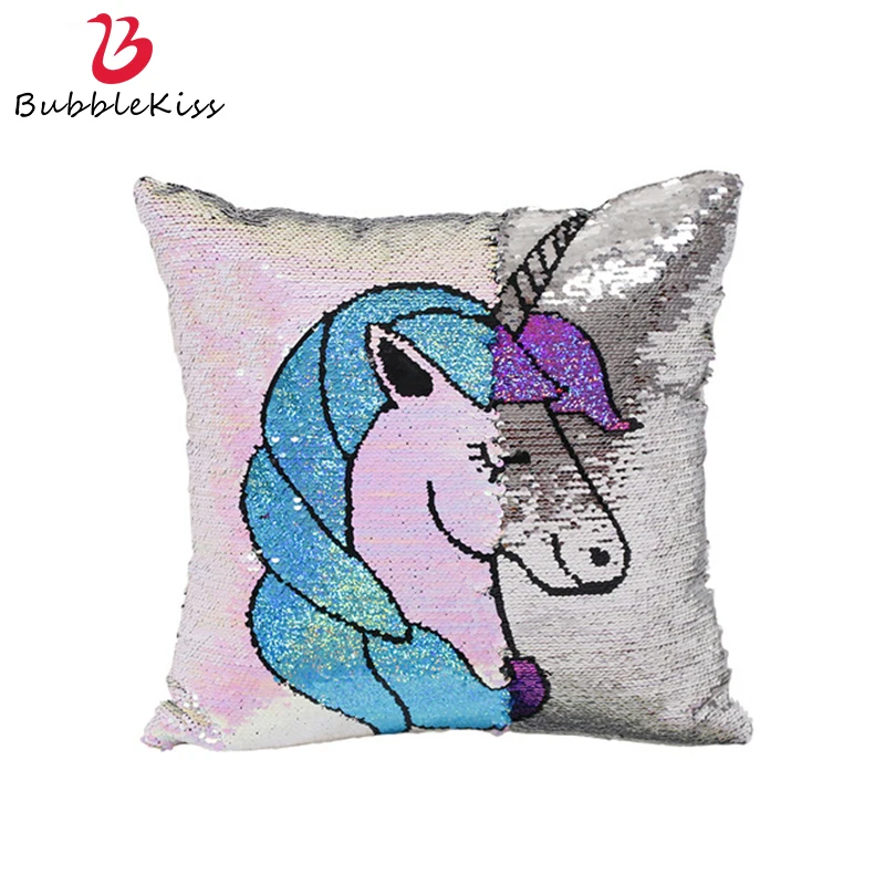 

2020 Cushion Unicorn Sequin Cushion Cover 40X40cm Mermaid Sequin Cushion Cover Decorative Pillows Decorative Pillow Case