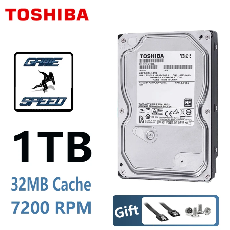 TOSHIBA 1 ТБ жесткий диск 1T 1000 ГБ внутренний HDD HD 7200RPM 32M SATA3 3 5 &quotдля настольного