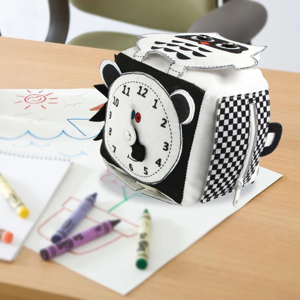 

Cubic Activity Learning Toy with Zippers, Latches, Buckles, Laces, Snaps, Buttons and More Perfect for Toddlers at Home, Travel