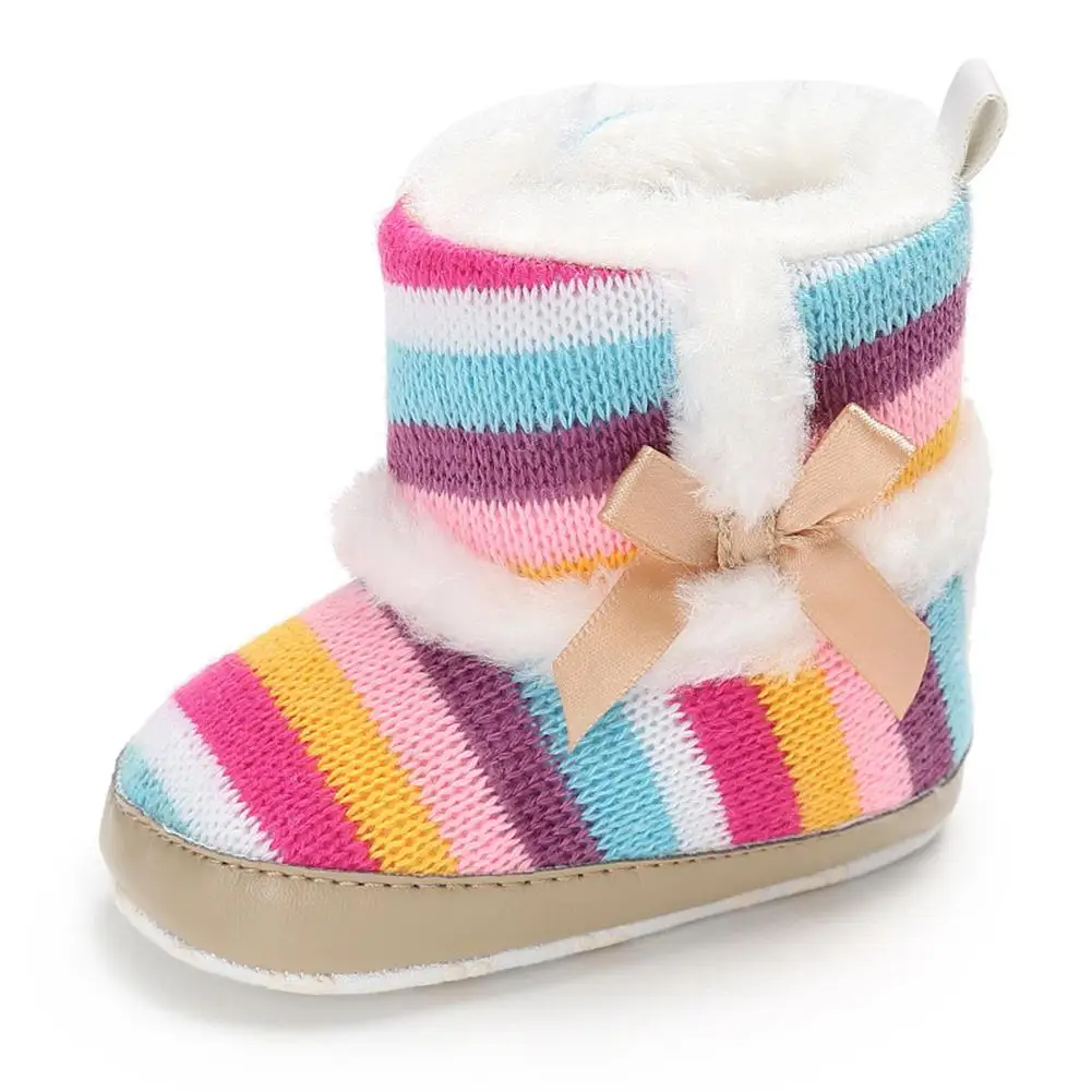 

Snow Boots For Baby Girls Winter Warm Rainbow Soft Sole Snow Boots New Toddler Winter Princess Child Shoes
