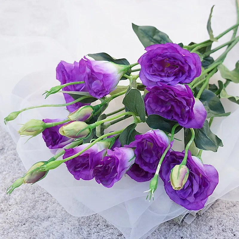 Новые белые lisianthus искусственные шелковые цветы для дома Настольный Декор Фон