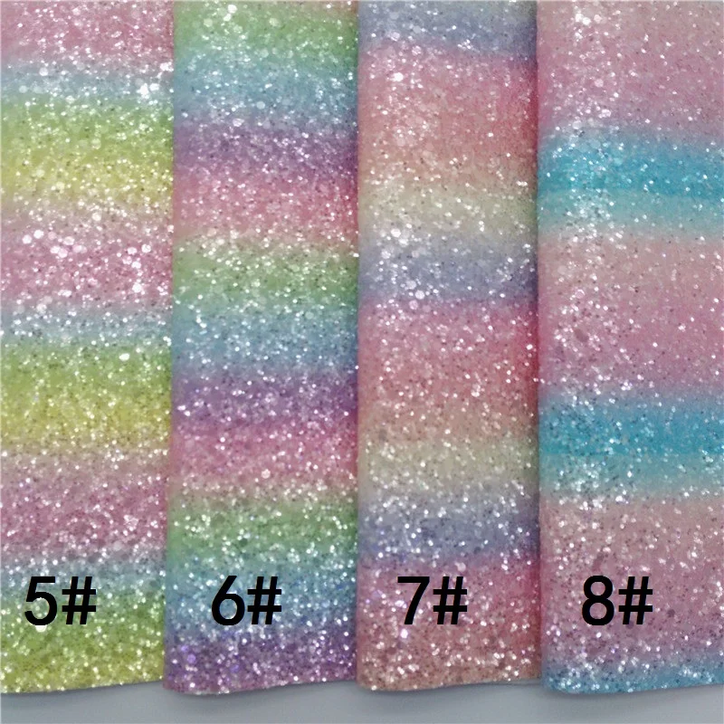 Радужная Хрустальная искусственная виниловая ткань с фетровой подкладкой