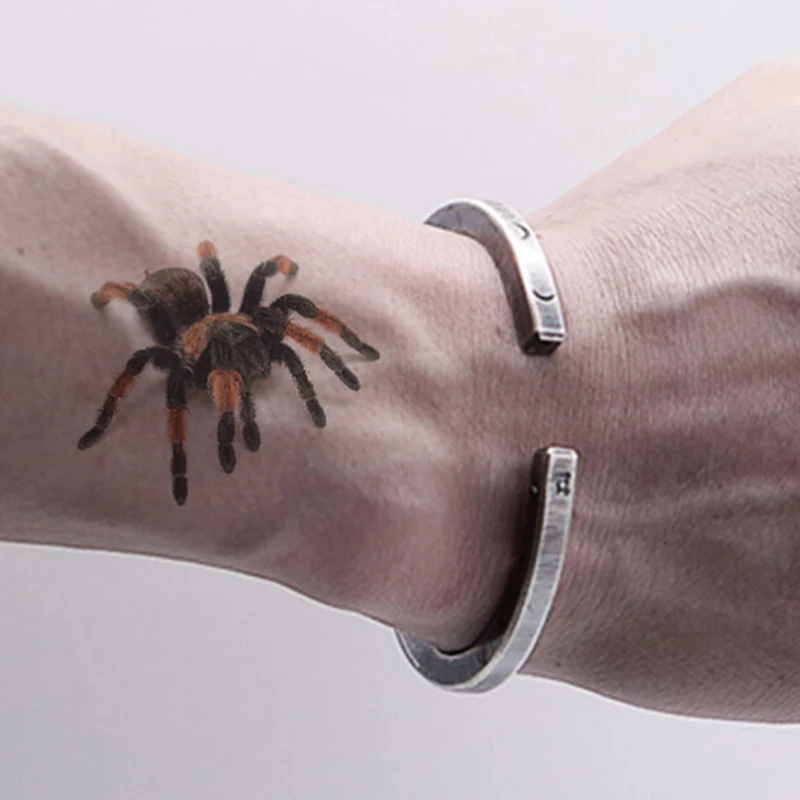 1/5pcs 3D Spider Halloween Tattoo Water Transfer Flash Tatoo Fake Tattoo Waterproof Temporary Tattoo Sticker For Men Women