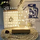 DIY 3D светодиодный ночник деревянный светодиодный светильник основание USB-кабель переключатель ночного света основание 15 см длинный акриловый Деревянный светильник основание белыйтеплый свет