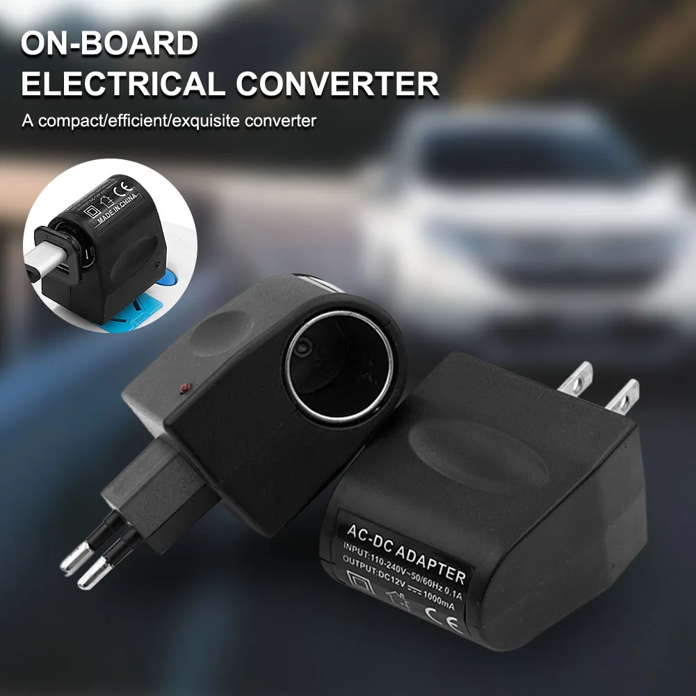 

Universal 90V-240V AC to 12V DC Adapter Car Lighter Power Socket Converter 220V to 12V Household Cigarette Lighter US/EU Plug