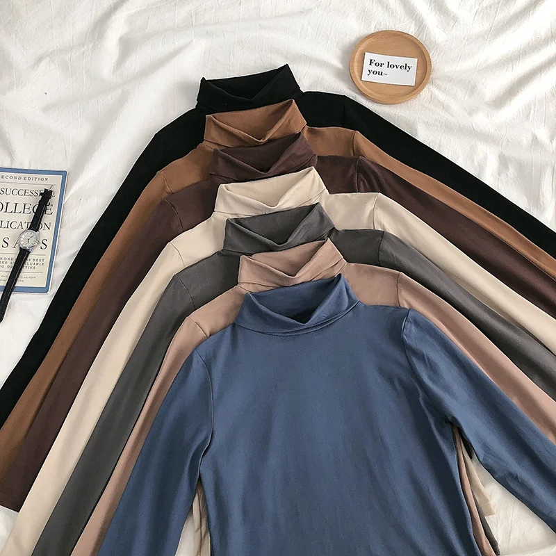 Женская Облегающая водолазка с длинным рукавом Осень-зима 2021 | одежда