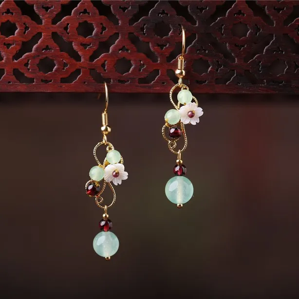 Винтажные серьги-кисточки в китайском классическом стиле из серебра 925 пробы |