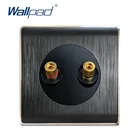 Настенная аудиорозетка Wallpad 2, электрическая розетка, черная матовая панель из поликарбоната для дома