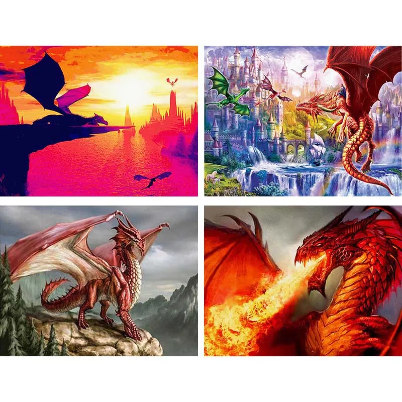 Набор для алмазной вышивки дракон крестиком 5D сделай сам 3D краска ландшафта