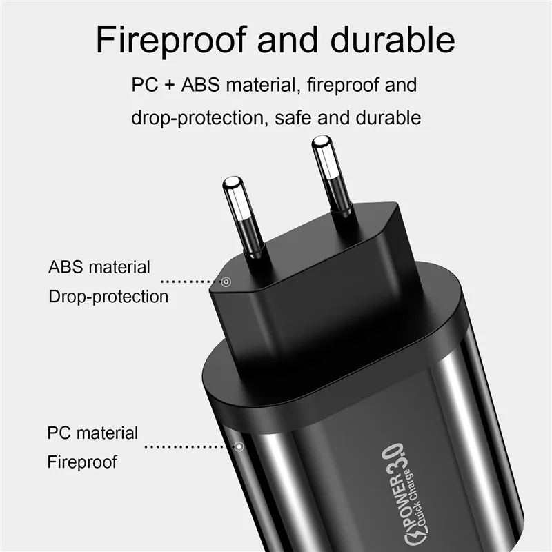 USLION 3 портовое быстрое зарядное устройство QC 0 USB универсальный мобильный телефон