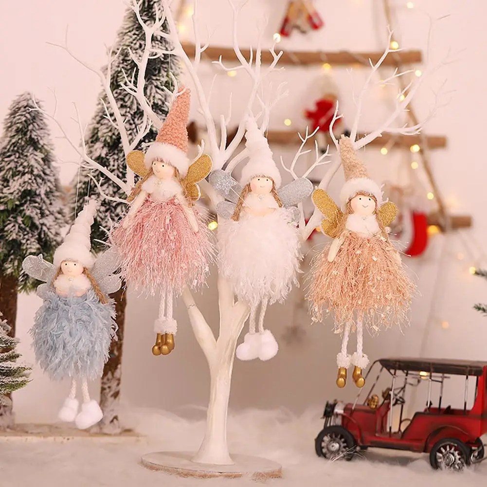 Новогодняя подвеска в виде ёлки красивая кукла ангела