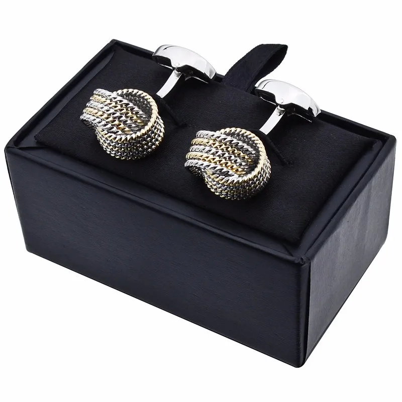 HAWSON Classic Metal Cufflinks Knot Design 6 Colors Option Mens Twist Cuff links Wedding Gift Men's cufflinks запанки button