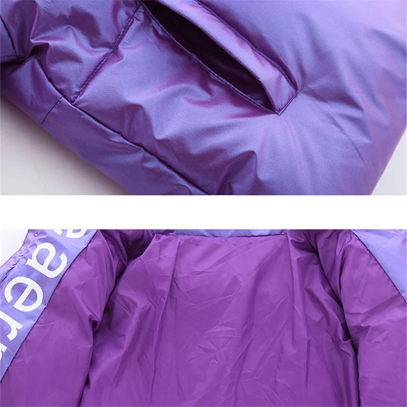 

New Autumn Kids High Collar Duck Down Jacket For Girl Warm Winter Solid Parka Coat Elegant Teen Outerwear Clothes Age 6 8 10 11Y