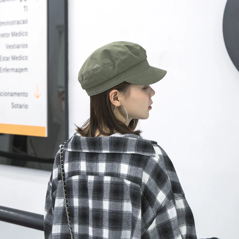 Женская восьмиугольная кепка с флагом Регулируемая Кепка в Корейском стиле |