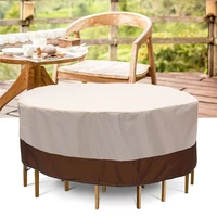 24060cm garden round table furniture cover beige with coffee table chair dust protection cover 210d oxford cloth
