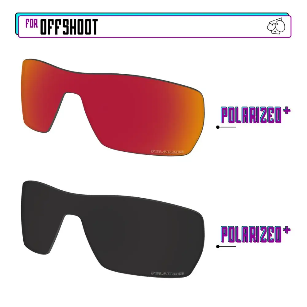 EZReplace Polarized Replacement Lenses for - Oakley Offshoot Sunglasses - BlackPPlus-RedPPlus