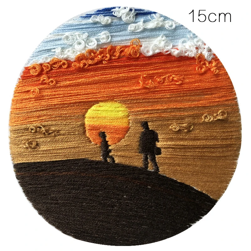 Красивая вышивка пейзажа материал посылка сделай сам ручная работа для