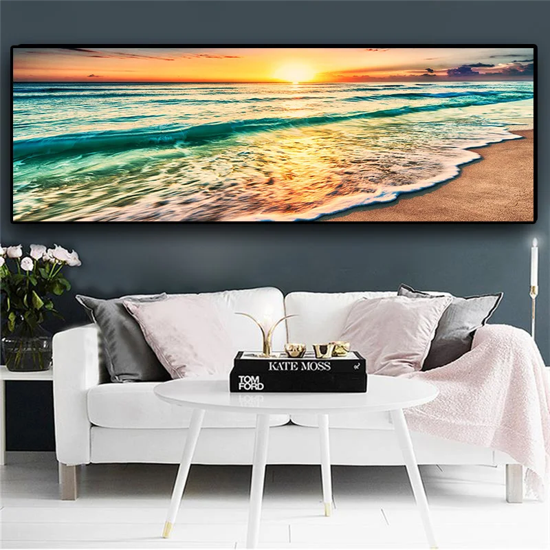 Natural Abstract Boat Landscape Oil Painting on Canvas Cuadros Posters and Prints Scandinavian Wall Art Picture for Living Room 4