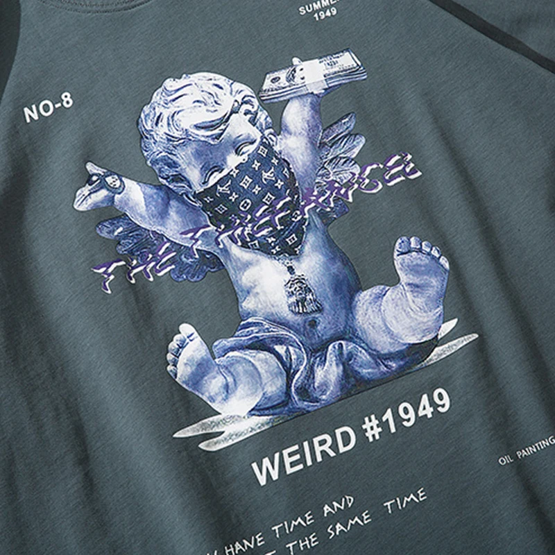 

Funny Masked Baby Print Short Sleeve Tees Shirts Streetwear Hip Hop Casual Loose Tshirts Tops Men Summer Cotton Harajuku Tops
