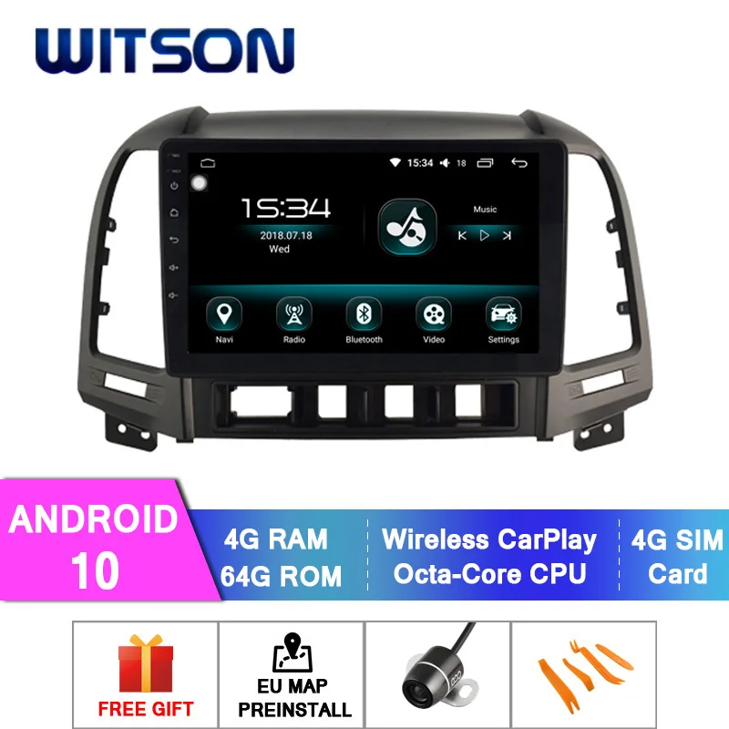 WITSON Android 10 0 4 + 64 ГБ 9 &quotавтомобильный DVD GPS для HYUNDAI Santa Fe 2018 автомобильный аудио