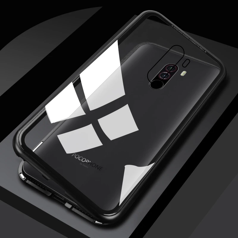 Металлический магнитный передний задний Чехол из закаленного стекла для Xiaomi Mi 8/