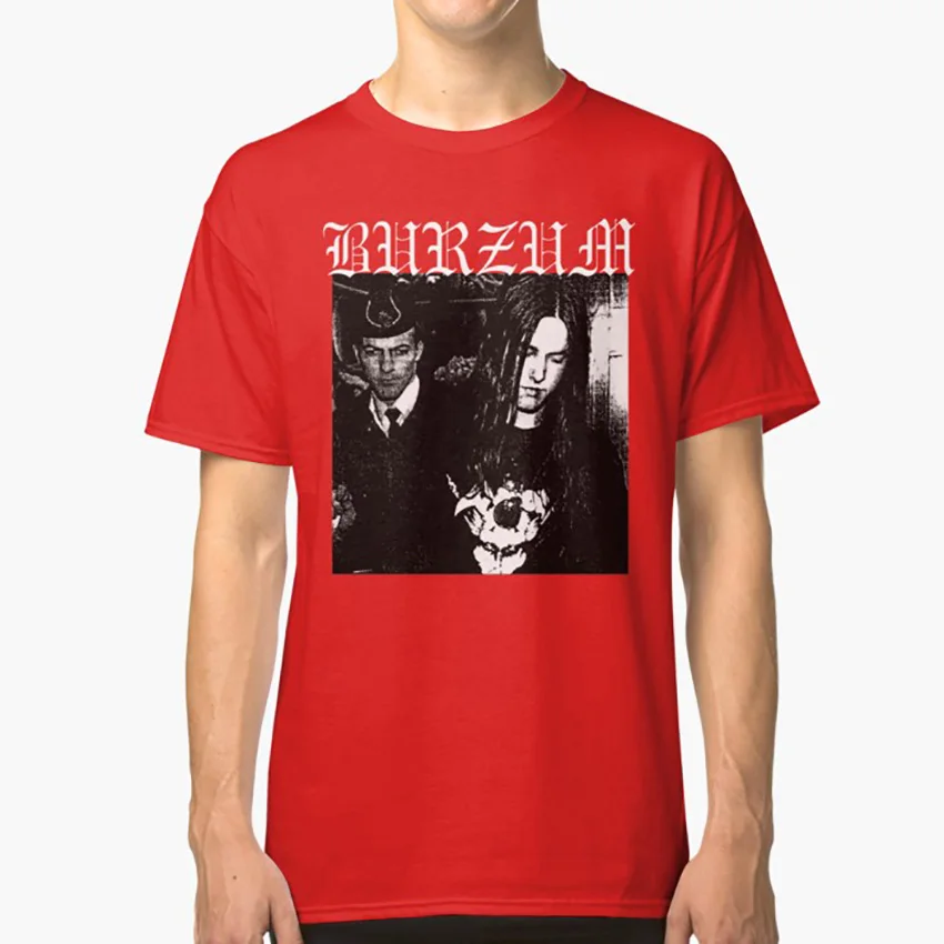 Красный Бурзум корт футболка Burzum bathory gorgoroth darkthrone Темный трон черный металл dsbm норвежский черный металл varg - Цвет: Красный