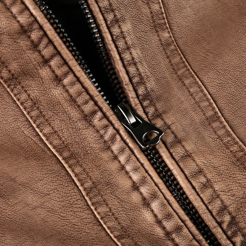 Мужская кожаная куртка из ПУ кожи повседневная мотоциклетная Байкерская