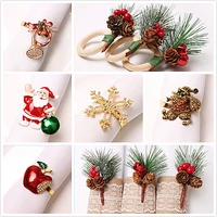 high end christmas tree napkin ring bow flower wreath mouth ring hotel sample room set table christmas napkin buckle