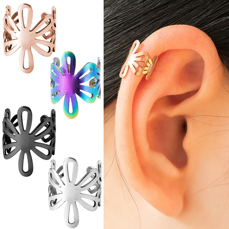 

1-6pcs Ear Cuff Non-Piercing Ear Clips Fake Piercing U-shaped Wrap Earring Cartilage Jewelry for Women Small Clip on Earrings
