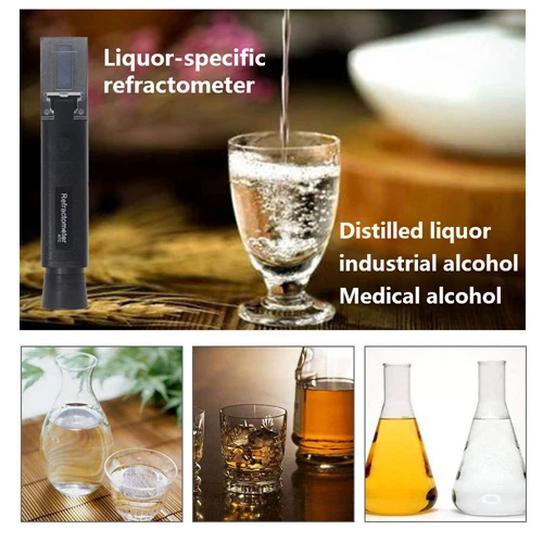 Handheld 0-80% Alcohol Refractometer Liquor Concentration Distilled Liquor Tester Meter Densimeter Alcohol ATC Refrectometer