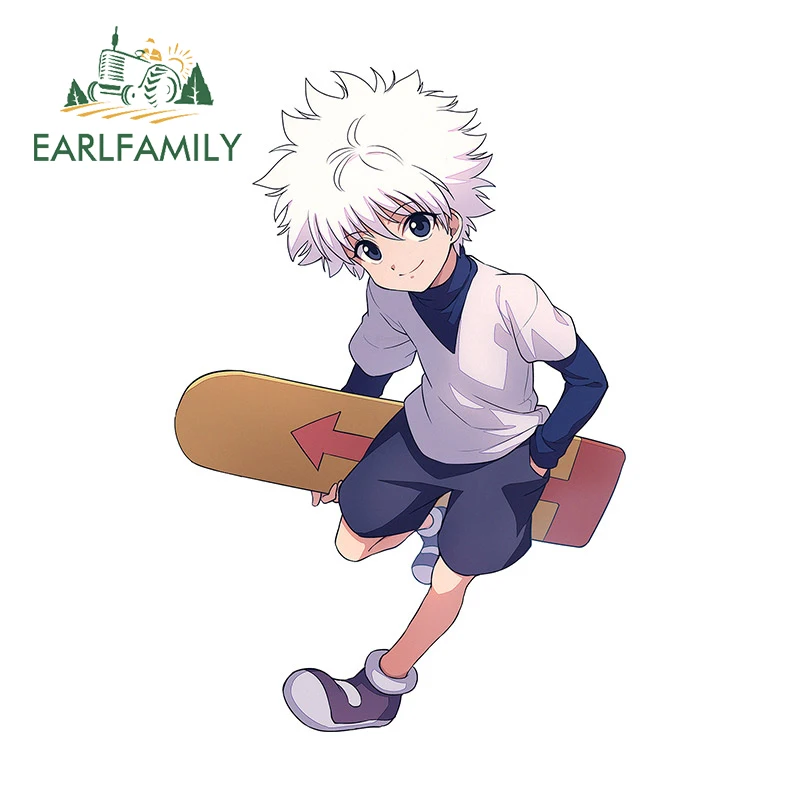 

EARLFAMILY 13 см x 8,8 см для Killua Zoldyck аниме наклейка на лобовое стекло устойчивые к царапинам автомобильные наклейки для холодильника окон JDM украше...