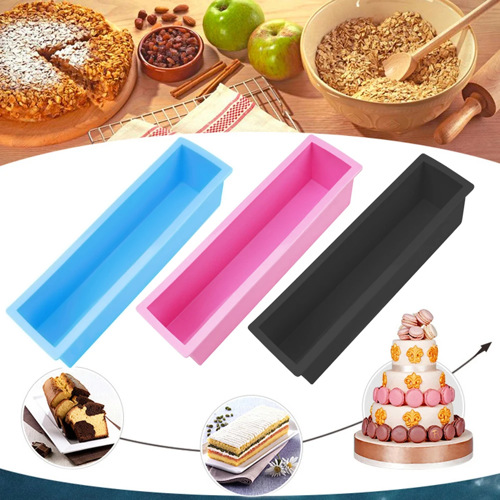 

Rectangle Loaf Soap Mold Silicone DIY Cold Processing Tools Cake Baking Toast