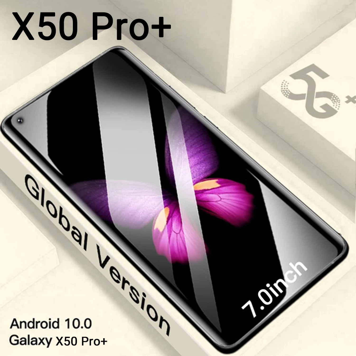 Vivo-tel&eacute;fono inteligente X50 Pro, 5G, 12 + 2021 GB, desbloqueo de huellas dactilares, reconocimiento facial, para Huawei, Xiaomi, Sansung, 512-0