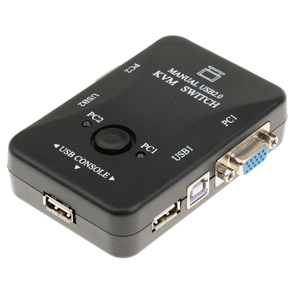 2 порта USB 2,0 монитор VGA KVM переключатель коробка для ПК клавиатура соединение в виде мыши