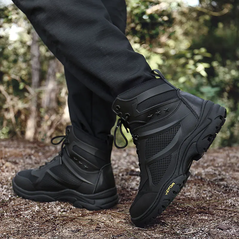 coturno bota masculina tenis masculino calcados calçados masculinos boots for men botina cuturno cano alto coturnos Inverno Exército Tático Militar Botas Homens Sapatos de Couro À Prova D' Água Para O Homem de Combate