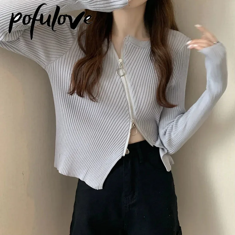 Свитер кардиган женская черная короткая трикотажная одежда приталенный