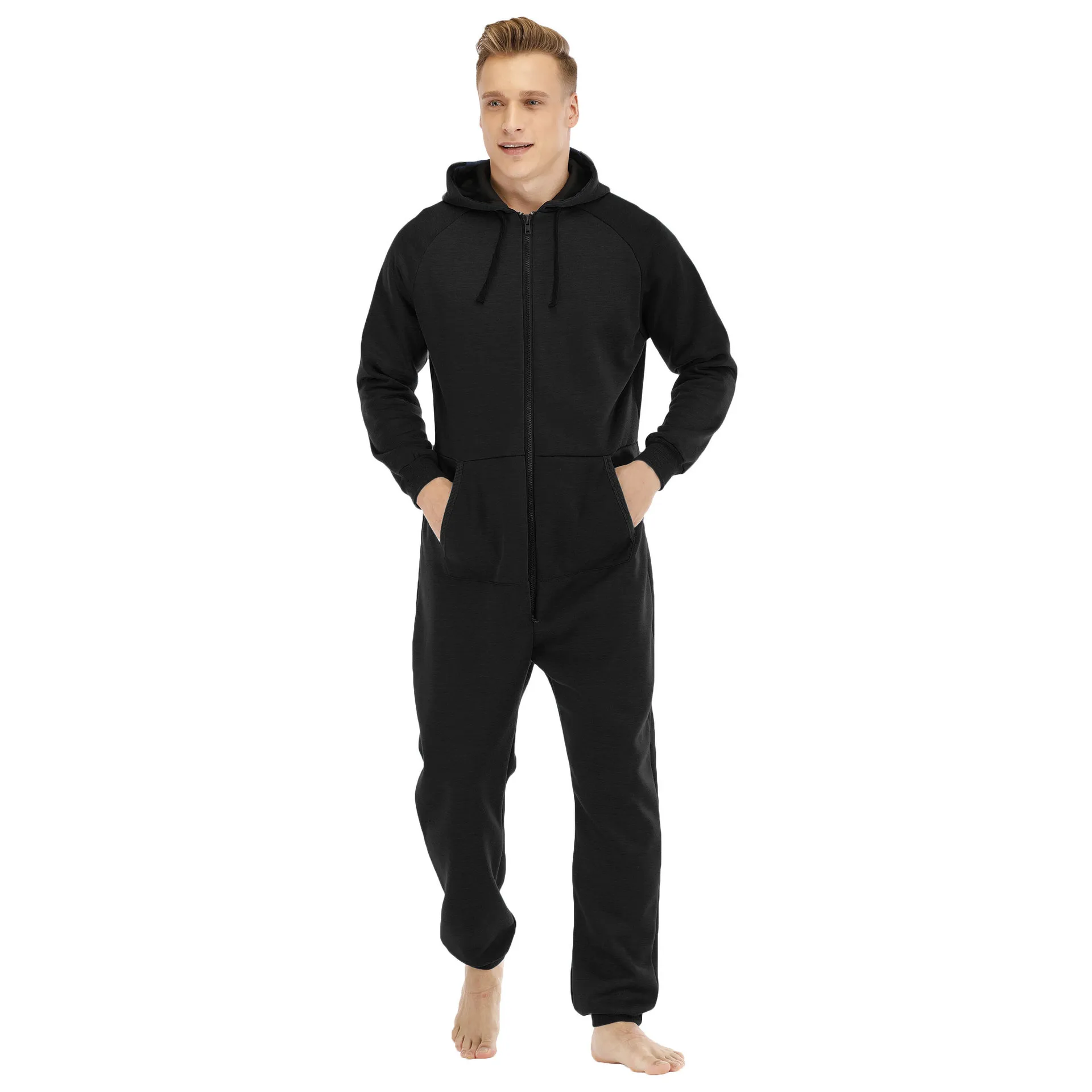 

Men Warm Onesie Sleep Lounge Adult Sleepwear One Piece Pyjamas Male Jumpsuits Hooded Onesies For Adult Men