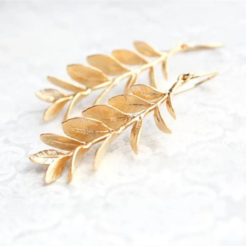 

Branch Leaf Earrings Drop Goldtone Nature Inspired Long Woodland Jewelry for Women Mom Outdoor Tree Leaf Earrings YJ3UR0-498J