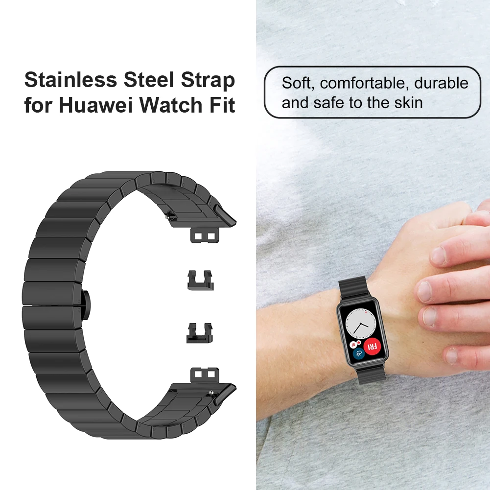 

Replacement stainless steel smart watch straps for Huawei Watch FIT straps are comfortable to wear and adjustable in length
