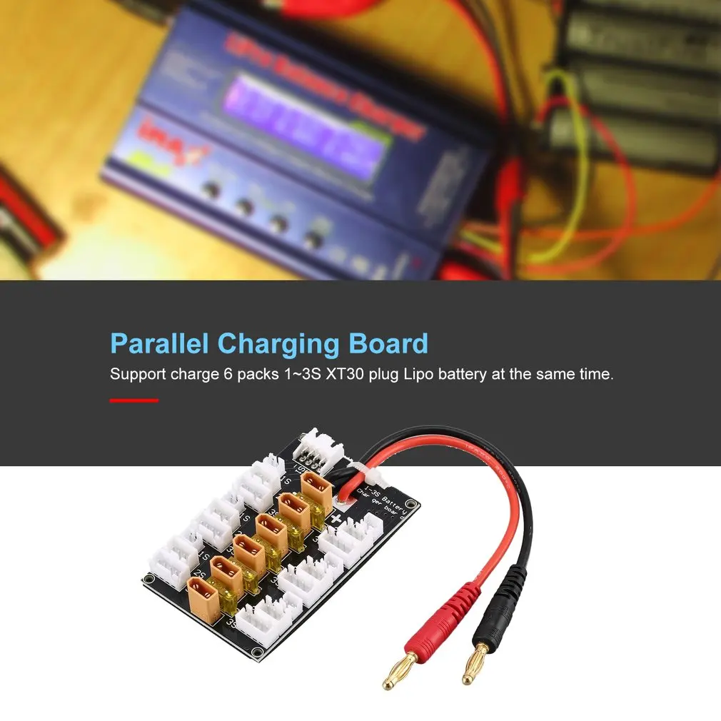 6 упаковок XT30 1S 2S 3S 20A подключение Lipo батарея параллельная зарядная плата для IMAX B6