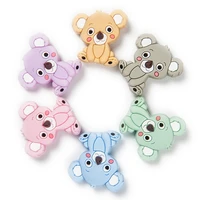 cute idea 10pc koala bpa free food grade silicone beads chew teether accessories diy teething necklace handmade gifts baby toys
