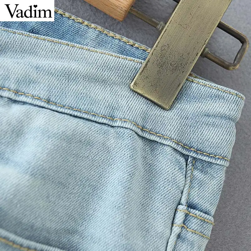 Vadim женские джинсы в стиле ретро с карманами шикарный дизайн на молнии Женские