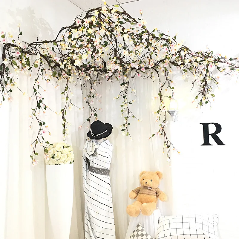 

1.6M Artificial Eucalyptus Rose Garland Hanging Rattan Vertical Garden Home Table Party Wedding Backdrop Wall Decoration