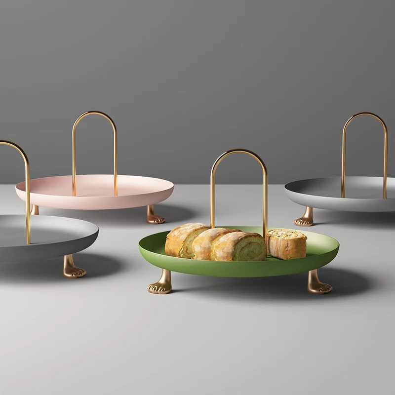 

Creative Handle Jewelry Box Jewelry Tray Earrings Earrings Ring Storage Box Food Food Fruit Storage Tray Desktop