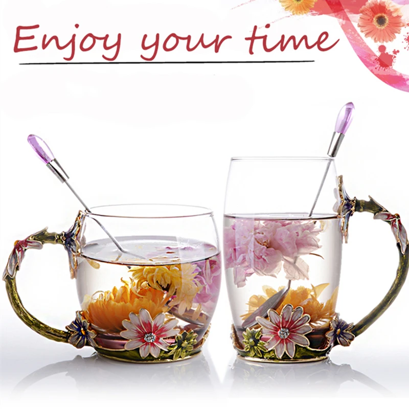 2019New ручная роспись Европейская стеклянная чашка для чая и воды Питьевая Посуда