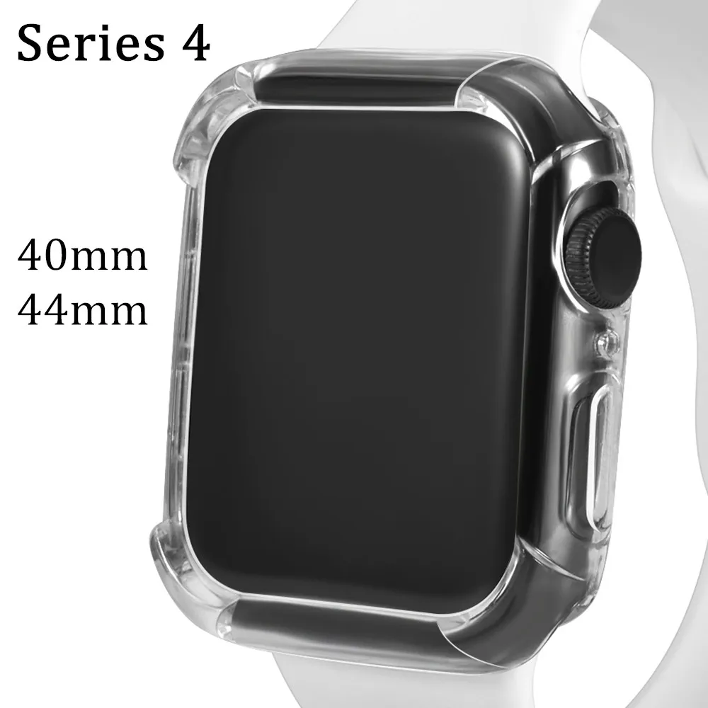 Прозрачный мягкий чехол из ТПУ для Apple Watch 40 мм 44 iWatch серии 4 5 силиконовая защитная