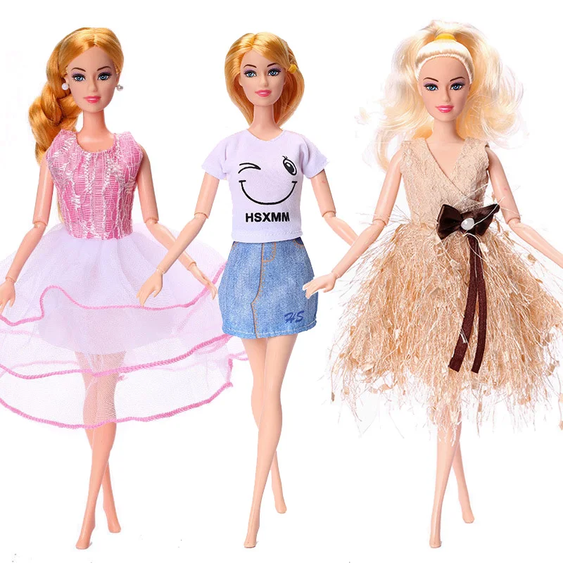 3 шт./компл. кукольная одежда модный костюм ручной работы наряд повседневная юбка