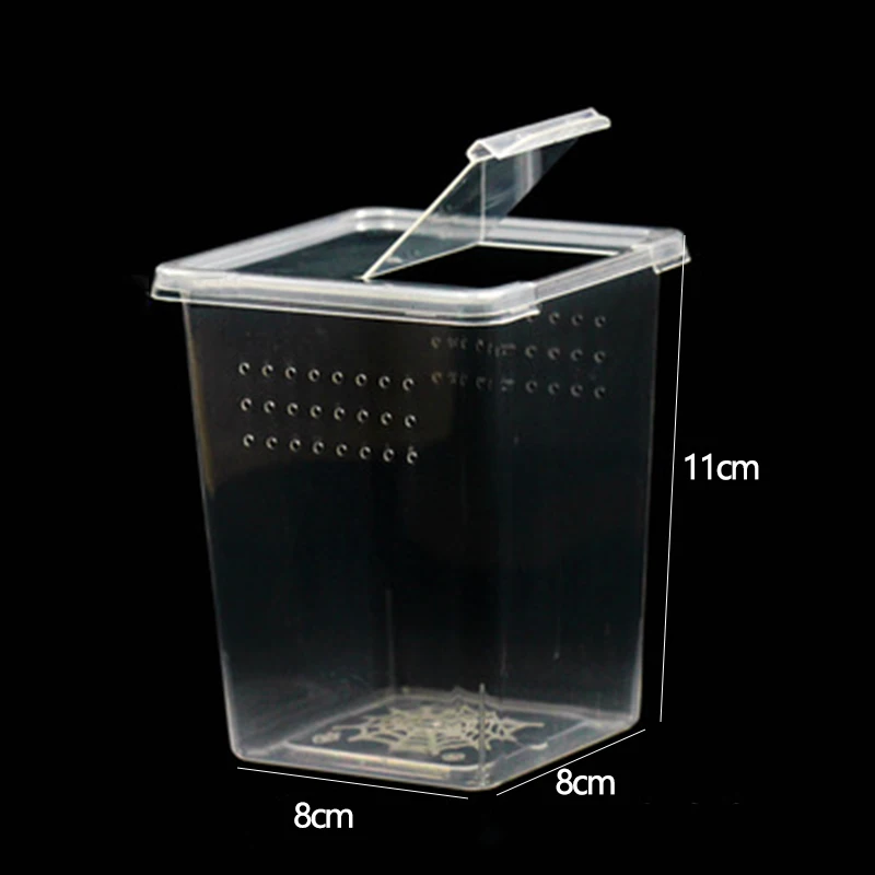 

Plastic Feeding Box Reptile Cage Hatching Container Insect Rearing Box Transparent Breeding Box Spider Beetle Insect House